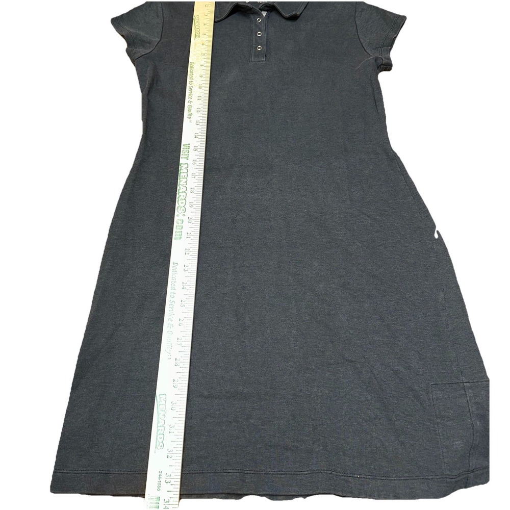 Horny Toad Flexcel Cotton Blend Gray Snap Up Collared Midi Dress Women's M - Picture 8 of 9